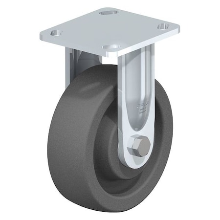 Rigid Plate Caster, Gry Nylon, 8