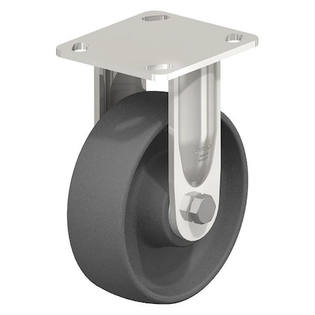 Rigid Plate Caster, Gray Nylon, 8