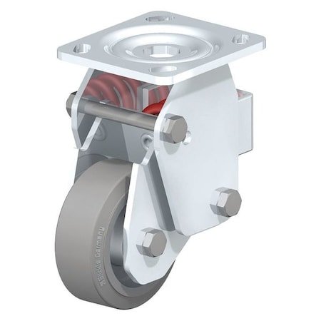 Rigid Plate Caster, Solid Rbbr, 4
