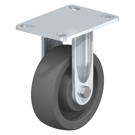 Rigid Plate Caster, Gry Nylon, 8