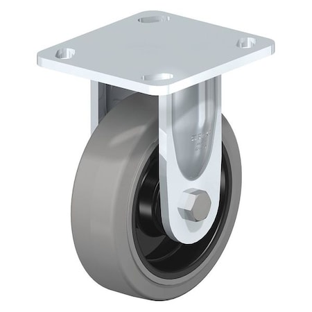 Rigid Plate Caster, Solid Rubr, 5