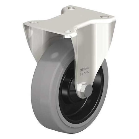 Rigid Plate Caster, Solid Rubr, 5