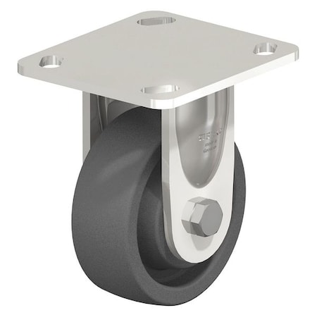Rigid Plate Caster, Gray Nylon, 4