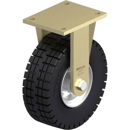 Rgd Plate Caster, Rubber, 9-7/8