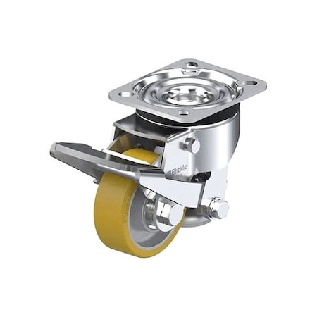 Plate Caster, Swivel, Polyurethane, 4 3/4