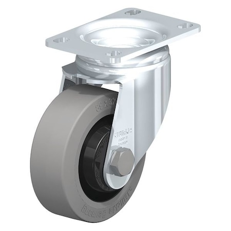 Swivel Plate Caster, Solid Rbr, 4