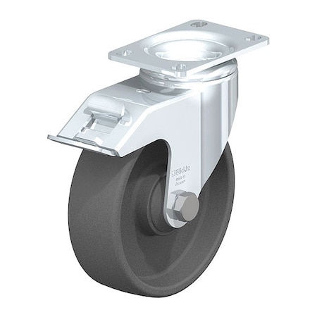 Swivel Plate Caster, Gry Nylon, 5