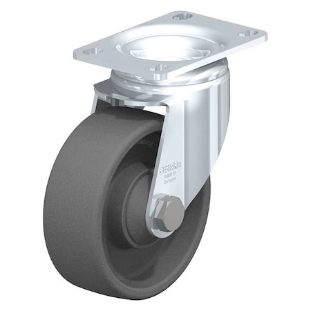 Swivel Plate Caster, Gry Nylon, 5