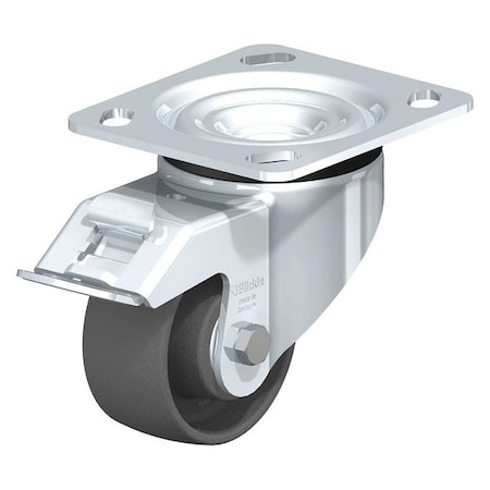 Swivel Plate Caster, Gray Nylon, 8