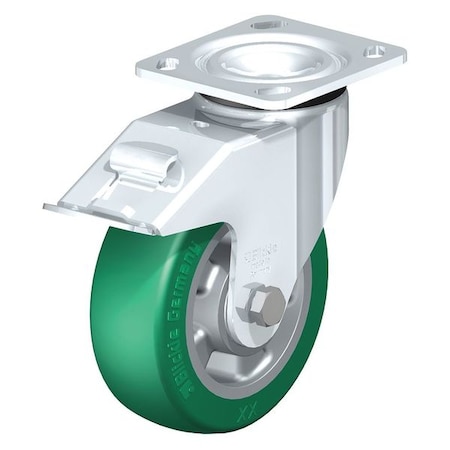 Swivel Plate Caster, PU, 6-5/16