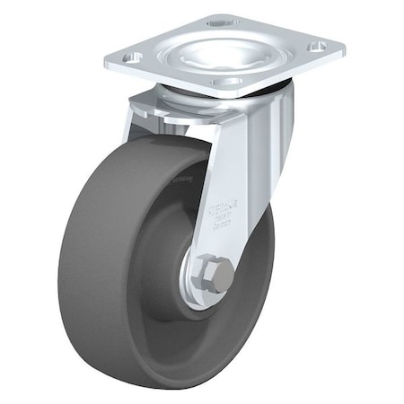 Swivel Plate Caster, Gy Nylon, 8