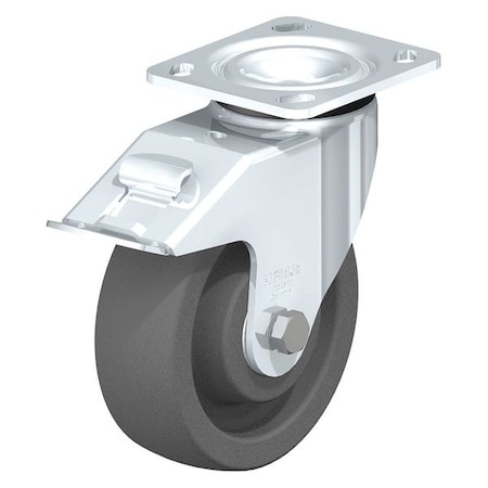 Swivel Plate Caster, Gray Nylon, 6