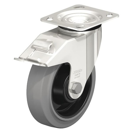 Swivel Plate Caster, Solid Rbber, 8