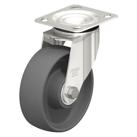 Swivel Plate Caster, Gray Nyln, 8