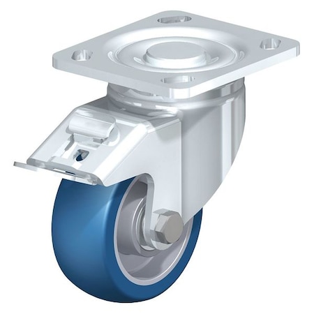 Swivel Plate Caster, PU, 3-1/8