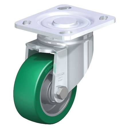 Swivel Plate Caster, PU, 3-1/8