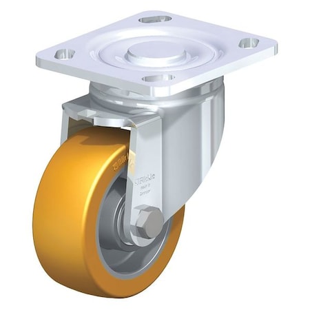 Swivel Plate Caster, PU, 3-1/8
