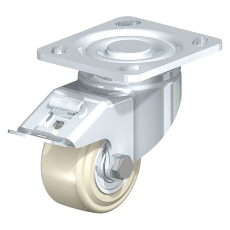 Swivel Plate Caster, Wht Nylon, 4