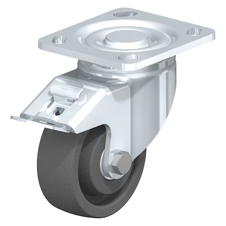 Swivel Plate Caster, Gray Nylon, 4