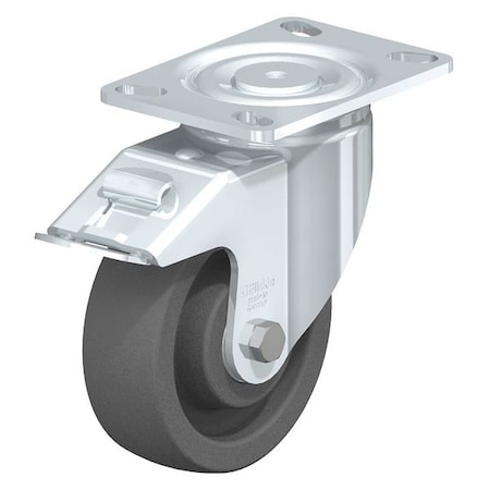 Swivel Plate Caster, Gray Nylon, 8