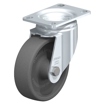 Swivel Plate Caster, Glss Nyln, 5