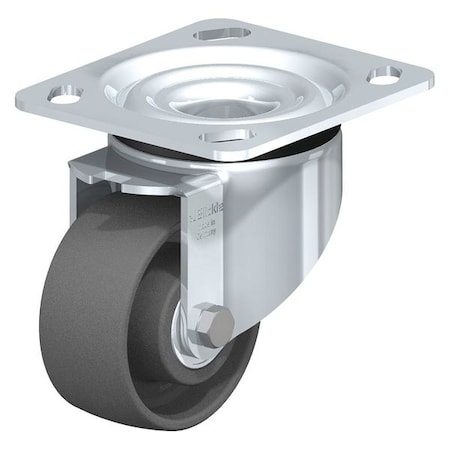 Swivel Plate Caster, Gry Nylon, 4