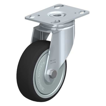 Plate Caster, Swivel, Polyurethane, 5 3/8