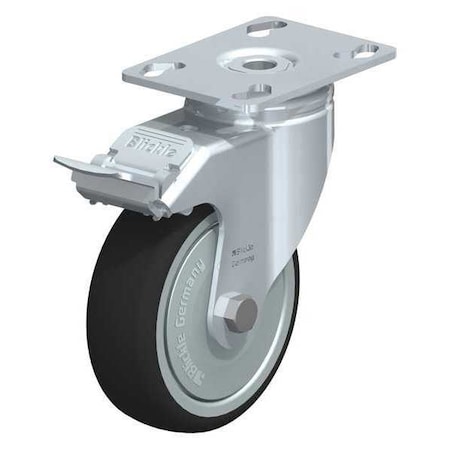 Plate Caster, Swivel, Polyurethane, 5 3/8