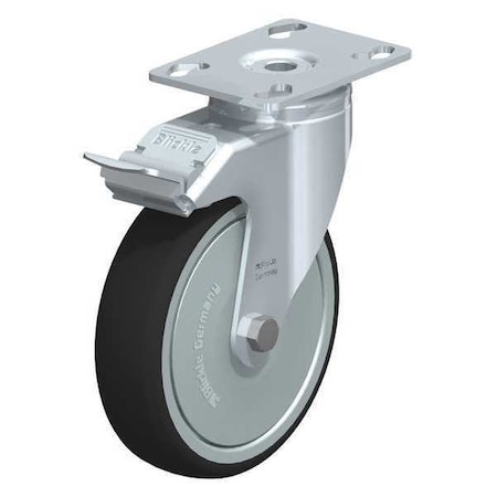 Plate Caster, Swivel, Polyurethane, 6 5/8