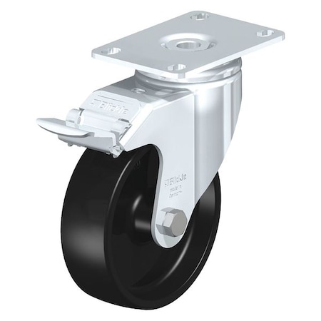 Swivel Plate Caster, Bk Nyln, 3-1/8