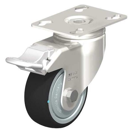 Swivel Plate Caster, PU, 3-1/8
