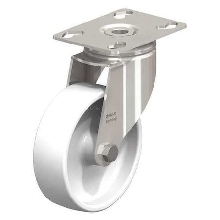 Swivel Plate Caster, Wht Nylon, 4