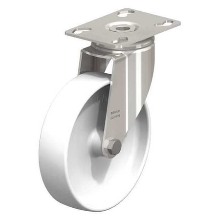 Swivel Plate Caster, Wht Nylon, 5