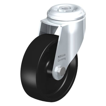 Kingpin Swivel Caster, Bk Nyln, 4