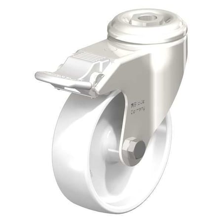SS, Kingpin Swivel Caster, Wht Nyln, 4