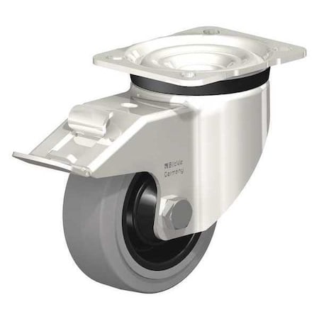 Swvl Plate Caster, Solid Rubr, 4