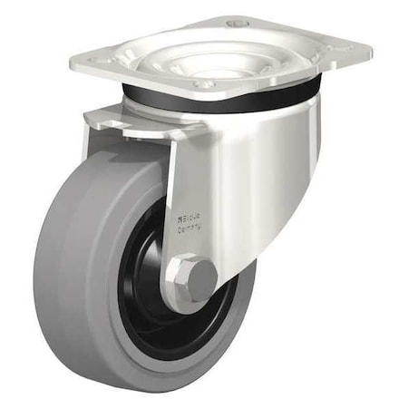 Swivel Plate Caster, Solid Rbr, 4