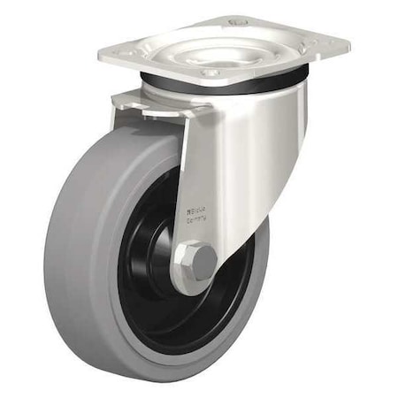 Swvl Plate Caster, Solid Rubr, 5