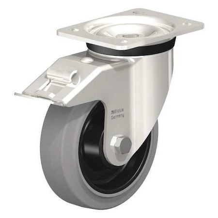 Swvl Plate Caster, Solid Rubr, 6