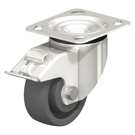 Swivel Plate Caster, Gray Nylon, 4