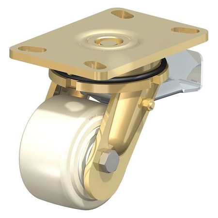Swivel Plate Caster, Wht Nylon, 4