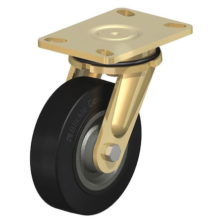 Swivel Plate Caster, Solid Rbr, 5