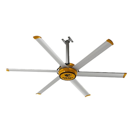 Ceiling Fan, 7 ft Blade Dia, 6 Blades, Variable Speeds, 110 to 125V AC, Yellow MPN:F-ES2-0701S34