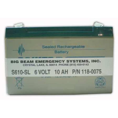 Battery, Lead Calcium, 6V, 10Ah, Faston MPN:S610SL
