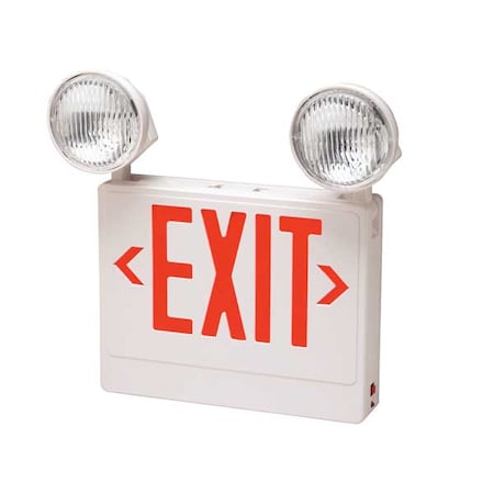 Exit Sign with Emergency Lights, White, 1 or 2 Face(s), LED, Universal Mount, Lead Calcium MPN:2DZF-PAR-GW