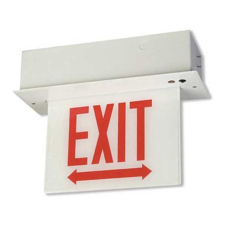 Recessed Edgelit Chicago LED Exit Sign MPN:ERCXL-EDGE-2WRWCR