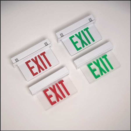 Edge-lit Exit Sign, White, 1 Face(s), LED, Universal Mount, Nickel Cadmium MPN:ERXL1WGCS