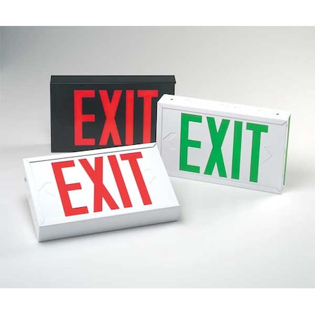 Exit Sign, Black, 2 Face(s), LED, Universal Mount, Nickel Cadmium MPN:EXFL2RBB-U