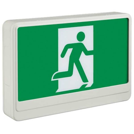 Runningman Exit Sign - Universal Face, White, 2 Face(s), LED, Ceiling; End; Back Mount MPN:EXKL2GWWU-RUNMAN