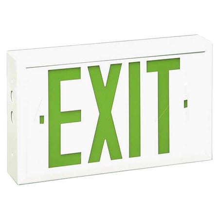 Exit Sign, White, 2 Face(s), LED, Universal Mount, Not Battery Powered MPN:XFL2GWW-U